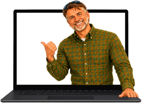 Monitor and Person Frame